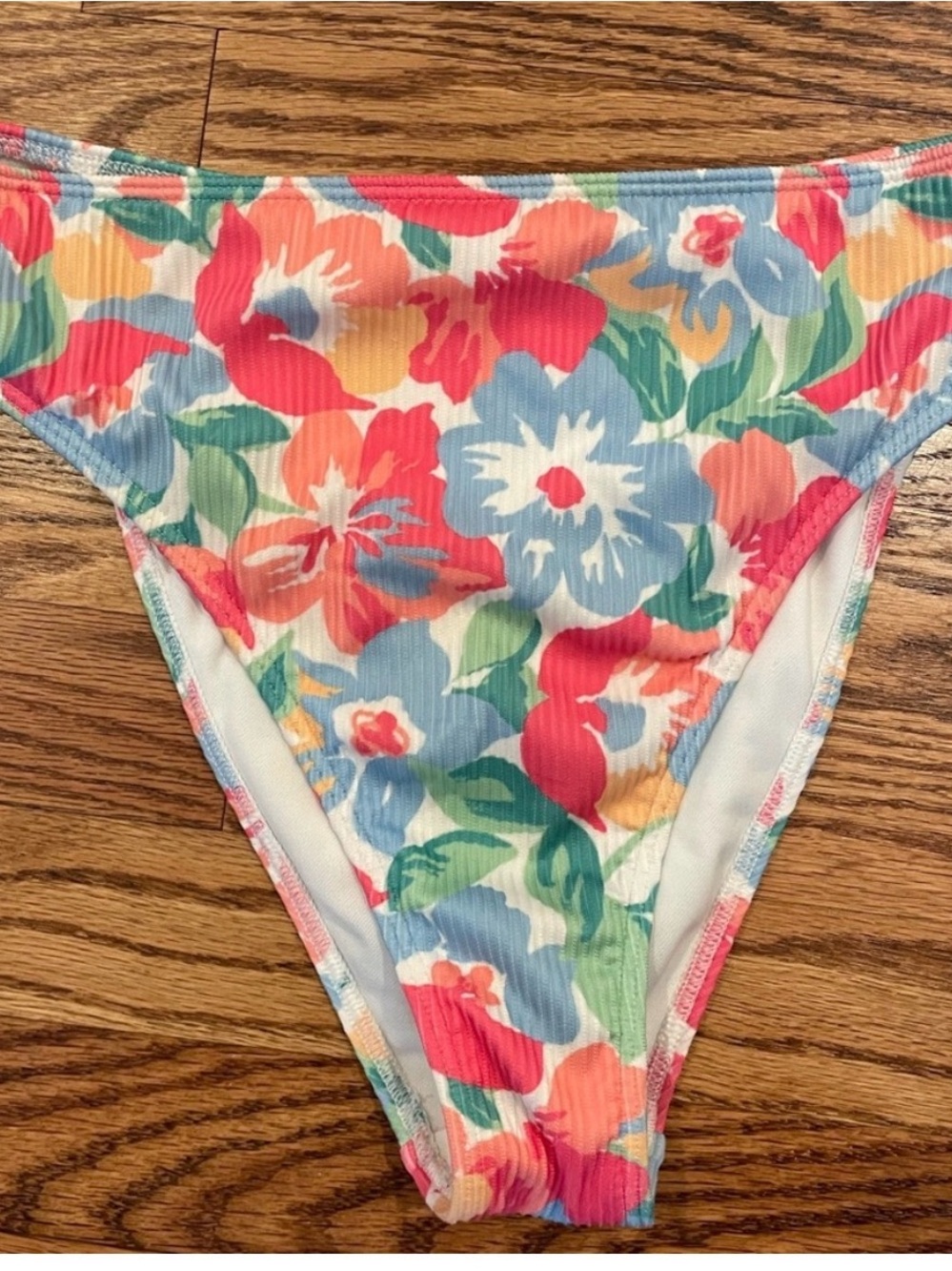 Hollister Floral Ribbed Bikini Set - Red, Blue, Green, Yellow - Picture 3 of 6